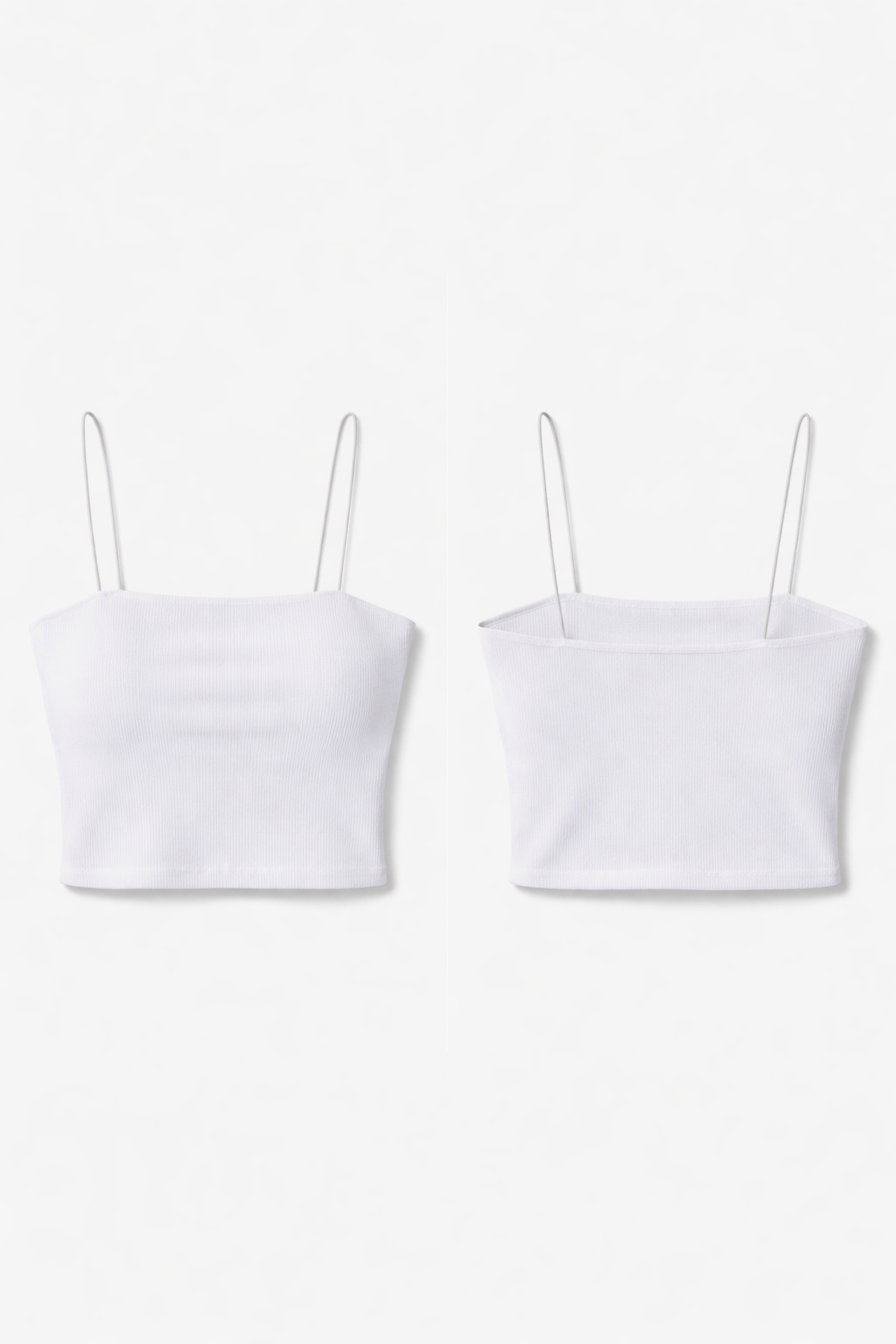 White ribbed knit crop top close-up texture — RIVI