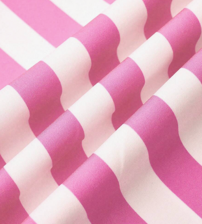 Pink and white stripe fabric detail — RIVI Isola Striped Maxi Dress